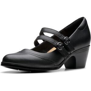 Clarks Collection Women's Emily 2 Jane Pump Black Leather Size 11M New In Box
